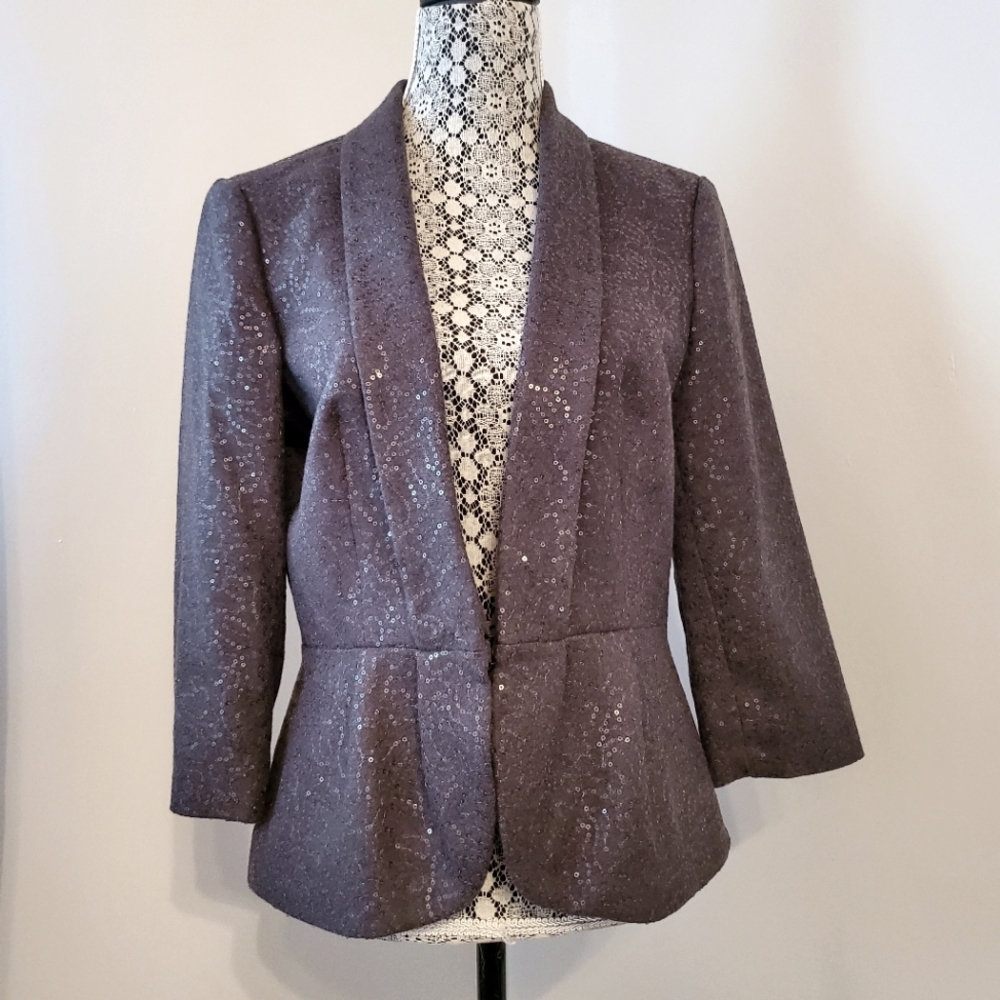 NWOT Banana Republic Sequin Grey Blazer sz 10